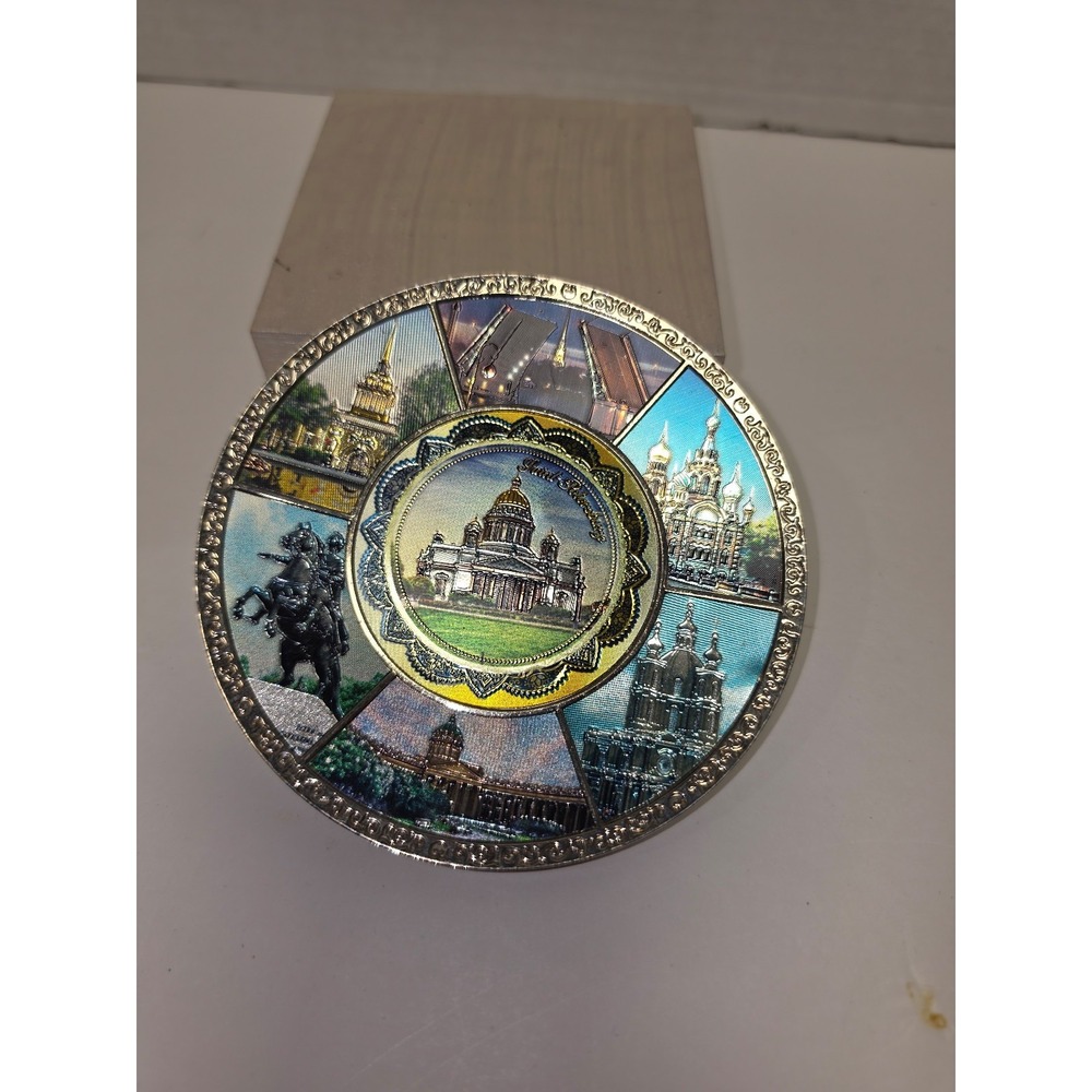 souvenir plate landmarksSaint Petersburg, Russia St. Isaac's replacement